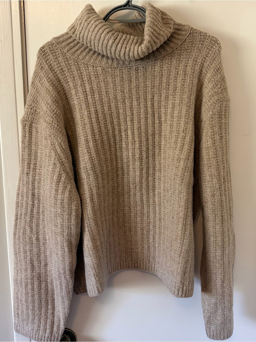 Universal Thread Ribbed Cowl Neck Sweater - Beige